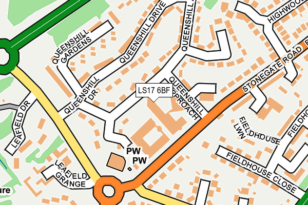LS17 6BF map - OS OpenMap – Local (Ordnance Survey) LS17 6BF map - OS OpenMap – Local (Ordnance Survey)