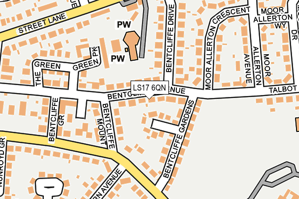 LS17 6QN map - OS OpenMap – Local (Ordnance Survey) LS17 6QN map - OS OpenMap – Local (Ordnance Survey)