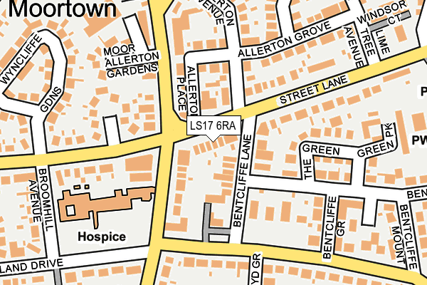 LS17 6RA map - OS OpenMap – Local (Ordnance Survey) LS17 6RA map - OS OpenMap – Local (Ordnance Survey)