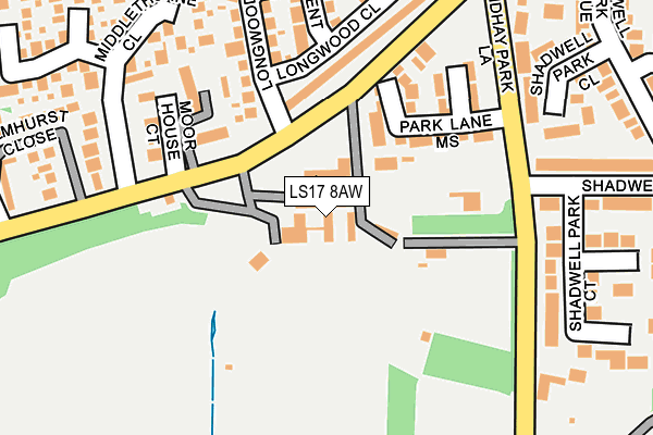 LS17 8AW map - OS OpenMap – Local (Ordnance Survey) LS17 8AW map - OS OpenMap – Local (Ordnance Survey)