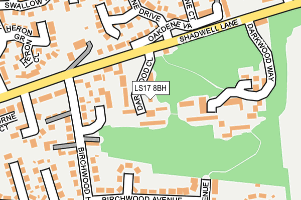 LS17 8BH map - OS OpenMap – Local (Ordnance Survey) LS17 8BH map - OS OpenMap – Local (Ordnance Survey)