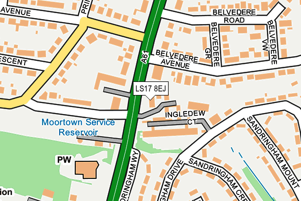 LS17 8EJ map - OS OpenMap – Local (Ordnance Survey)