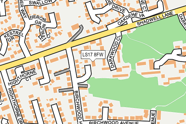 LS17 8FW map - OS OpenMap – Local (Ordnance Survey) LS17 8FW map - OS OpenMap – Local (Ordnance Survey)