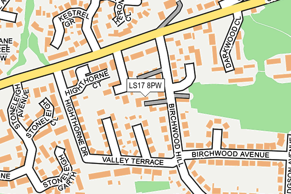 LS17 8PW map - OS OpenMap – Local (Ordnance Survey) LS17 8PW map - OS OpenMap – Local (Ordnance Survey)