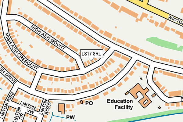 LS17 8RL map - OS OpenMap – Local (Ordnance Survey)