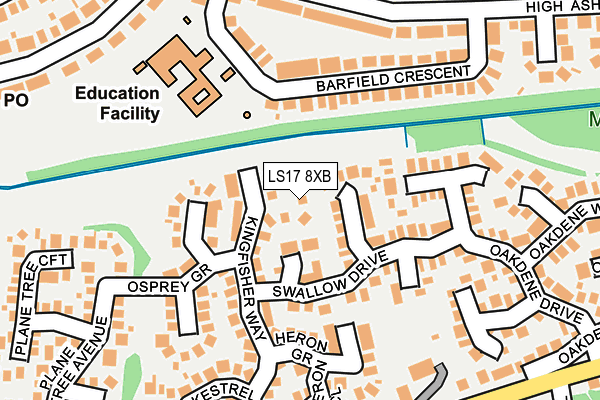 LS17 8XB map - OS OpenMap – Local (Ordnance Survey) LS17 8XB map - OS OpenMap – Local (Ordnance Survey)