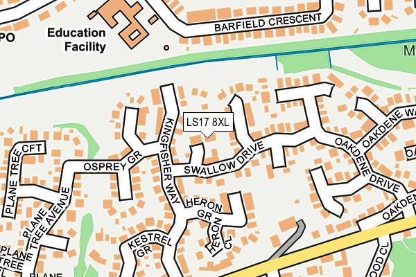 LS17 8XL map - OS OpenMap – Local (Ordnance Survey) LS17 8XL map - OS OpenMap – Local (Ordnance Survey)