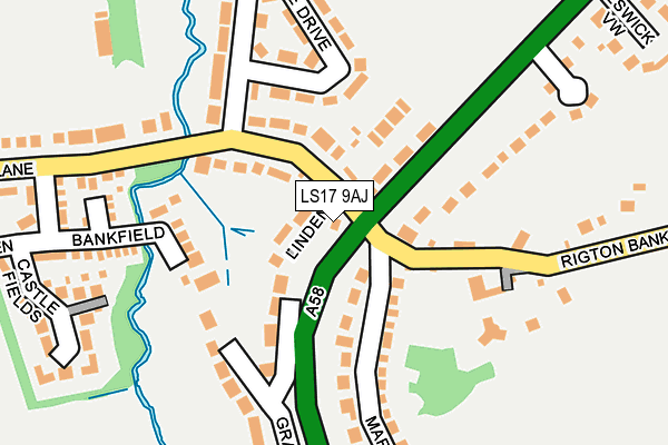 LS17 9AJ map - OS OpenMap – Local (Ordnance Survey) LS17 9AJ map - OS OpenMap – Local (Ordnance Survey)
