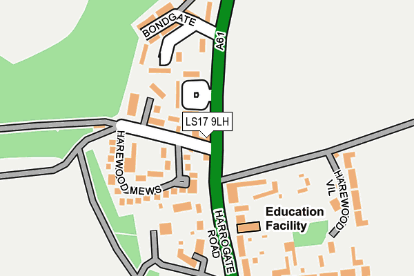 LS17 9LH map - OS OpenMap – Local (Ordnance Survey) LS17 9LH map - OS OpenMap – Local (Ordnance Survey)