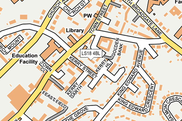 LS18 4BL map - OS OpenMap – Local (Ordnance Survey) LS18 4BL map - OS OpenMap – Local (Ordnance Survey)