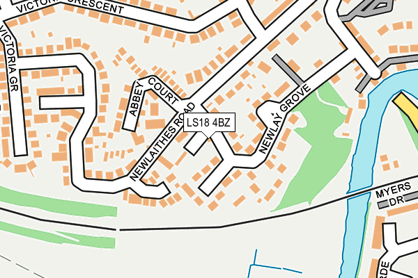 LS18 4BZ map - OS OpenMap – Local (Ordnance Survey) LS18 4BZ map - OS OpenMap – Local (Ordnance Survey)