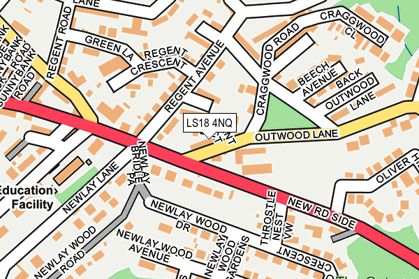LS18 4NQ map - OS OpenMap – Local (Ordnance Survey) LS18 4NQ map - OS OpenMap – Local (Ordnance Survey)