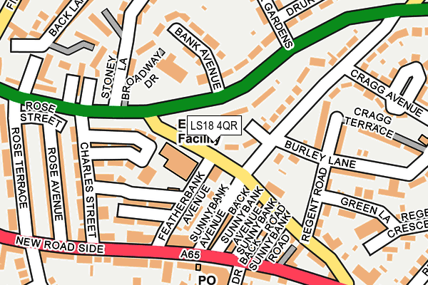 LS18 4QR map - OS OpenMap – Local (Ordnance Survey) LS18 4QR map - OS OpenMap – Local (Ordnance Survey)