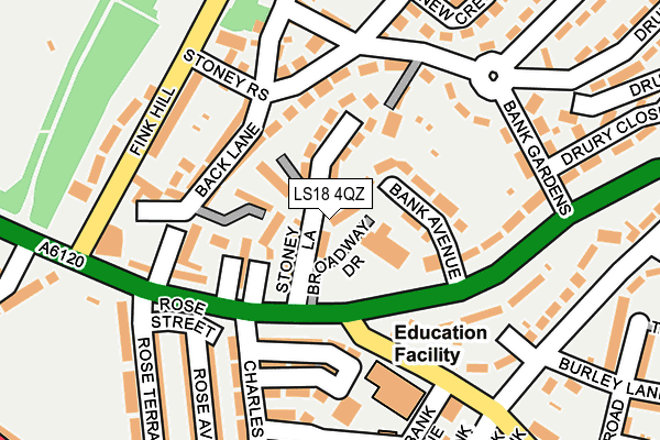 LS18 4QZ map - OS OpenMap – Local (Ordnance Survey) LS18 4QZ map - OS OpenMap – Local (Ordnance Survey)