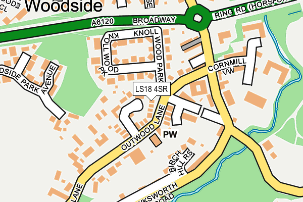 LS18 4SR map - OS OpenMap – Local (Ordnance Survey) LS18 4SR map - OS OpenMap – Local (Ordnance Survey)