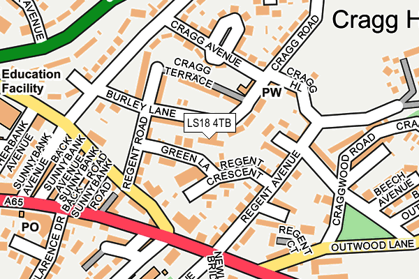 LS18 4TB map - OS OpenMap – Local (Ordnance Survey) LS18 4TB map - OS OpenMap – Local (Ordnance Survey)