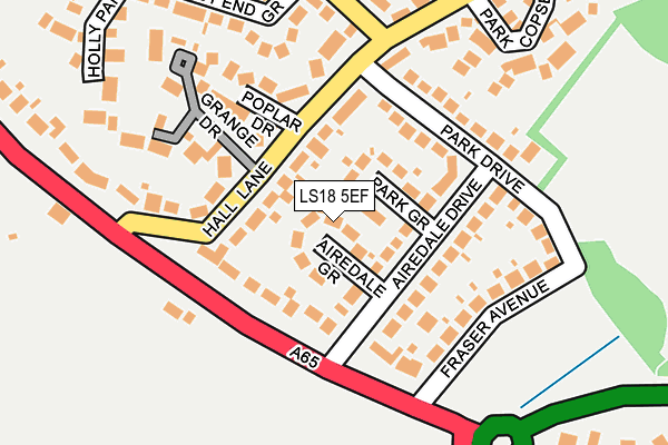 LS18 5EF map - OS OpenMap – Local (Ordnance Survey) LS18 5EF map - OS OpenMap – Local (Ordnance Survey)