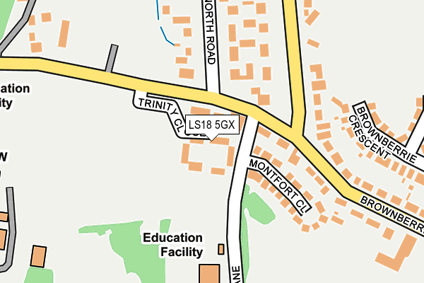 LS18 5GX map - OS OpenMap – Local (Ordnance Survey) LS18 5GX map - OS OpenMap – Local (Ordnance Survey)