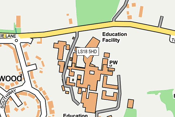 LS18 5HD map - OS OpenMap – Local (Ordnance Survey) LS18 5HD map - OS OpenMap – Local (Ordnance Survey)