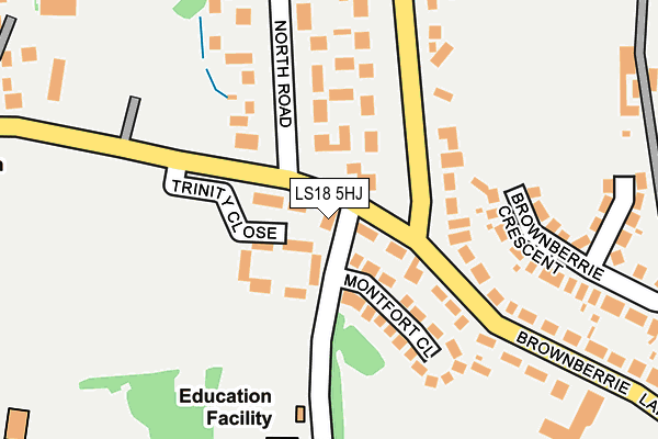 LS18 5HJ map - OS OpenMap – Local (Ordnance Survey) LS18 5HJ map - OS OpenMap – Local (Ordnance Survey)