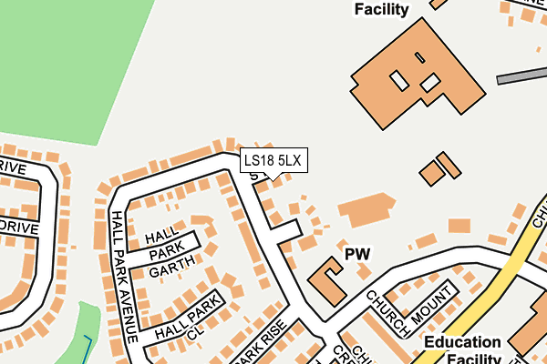 LS18 5LX map - OS OpenMap – Local (Ordnance Survey) LS18 5LX map - OS OpenMap – Local (Ordnance Survey)