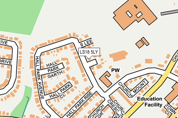 LS18 5LY map - OS OpenMap – Local (Ordnance Survey) LS18 5LY map - OS OpenMap – Local (Ordnance Survey)