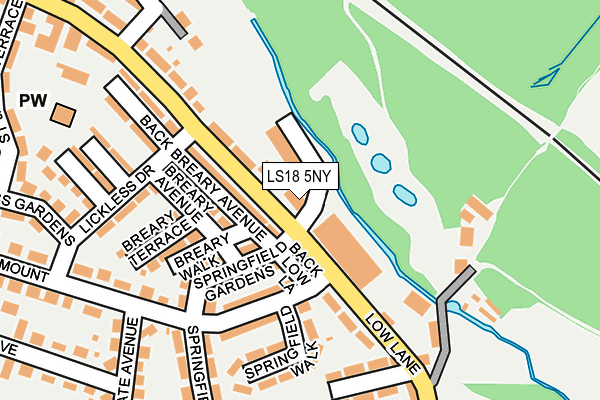 LS18 5NY map - OS OpenMap – Local (Ordnance Survey) LS18 5NY map - OS OpenMap – Local (Ordnance Survey)