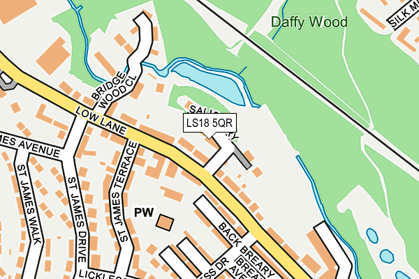 LS18 5QR map - OS OpenMap – Local (Ordnance Survey) LS18 5QR map - OS OpenMap – Local (Ordnance Survey)
