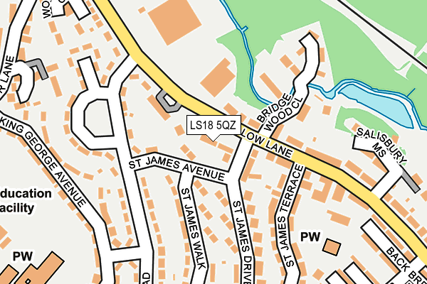 LS18 5QZ map - OS OpenMap – Local (Ordnance Survey) LS18 5QZ map - OS OpenMap – Local (Ordnance Survey)