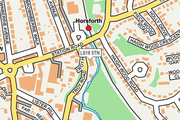 LS18 5TN map - OS OpenMap – Local (Ordnance Survey) LS18 5TN map - OS OpenMap – Local (Ordnance Survey)