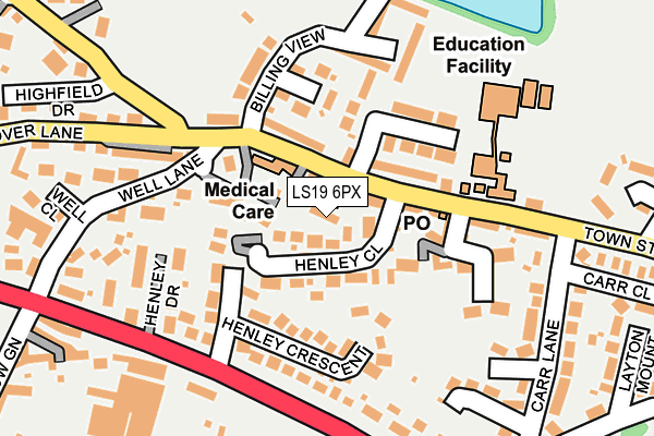 LS19 6PX map - OS OpenMap – Local (Ordnance Survey) LS19 6PX map - OS OpenMap – Local (Ordnance Survey)