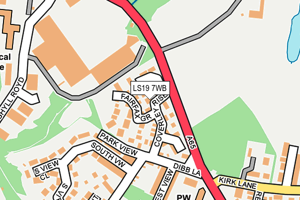 LS19 7WB map - OS OpenMap – Local (Ordnance Survey) LS19 7WB map - OS OpenMap – Local (Ordnance Survey)