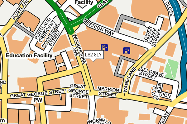 LS2 8LY map - OS OpenMap – Local (Ordnance Survey) LS2 8LY map - OS OpenMap – Local (Ordnance Survey)