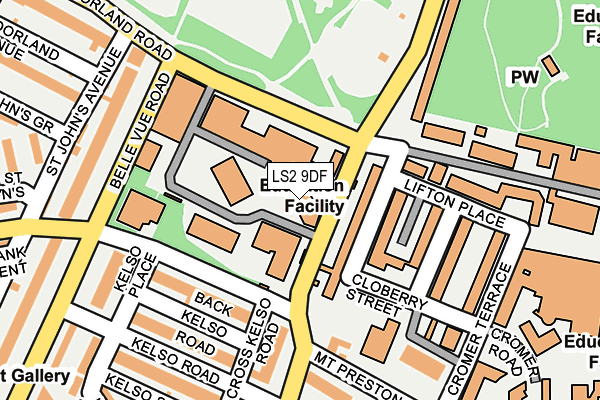 LS2 9DF map - OS OpenMap – Local (Ordnance Survey) LS2 9DF map - OS OpenMap – Local (Ordnance Survey)
