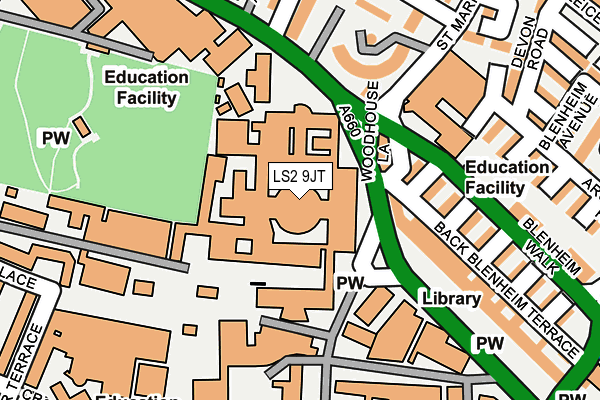 LS2 9JT map - OS OpenMap – Local (Ordnance Survey) LS2 9JT map - OS OpenMap – Local (Ordnance Survey)