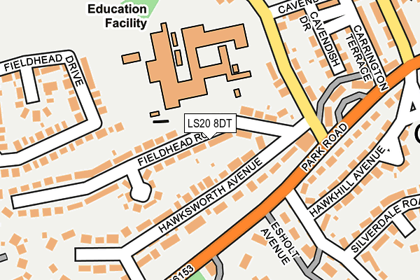 LS20 8DT map - OS OpenMap – Local (Ordnance Survey) LS20 8DT map - OS OpenMap – Local (Ordnance Survey)