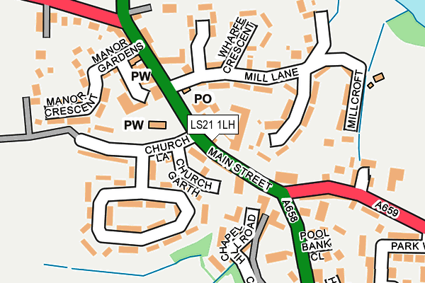 LS21 1LH map - OS OpenMap – Local (Ordnance Survey) LS21 1LH map - OS OpenMap – Local (Ordnance Survey)