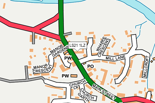 LS21 1LZ map - OS OpenMap – Local (Ordnance Survey) LS21 1LZ map - OS OpenMap – Local (Ordnance Survey)