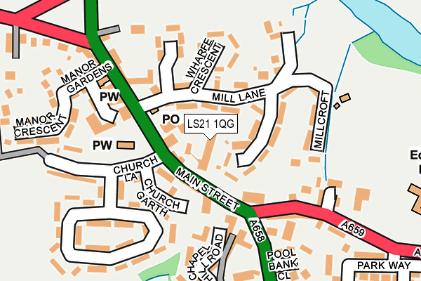 LS21 1QG map - OS OpenMap – Local (Ordnance Survey) LS21 1QG map - OS OpenMap – Local (Ordnance Survey)