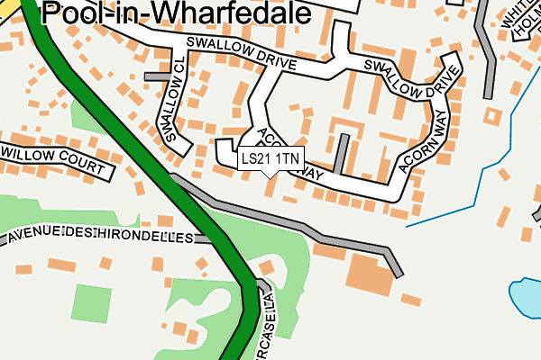 LS21 1TN map - OS OpenMap – Local (Ordnance Survey) LS21 1TN map - OS OpenMap – Local (Ordnance Survey)