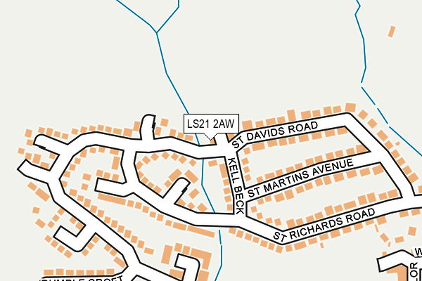 LS21 2AW map - OS OpenMap – Local (Ordnance Survey) LS21 2AW map - OS OpenMap – Local (Ordnance Survey)