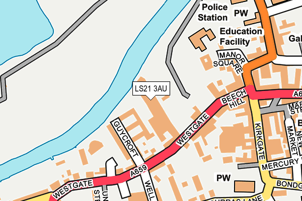 LS21 3AU map - OS OpenMap – Local (Ordnance Survey) LS21 3AU map - OS OpenMap – Local (Ordnance Survey)