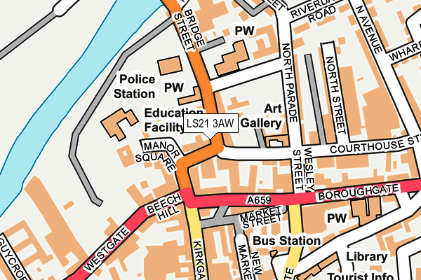 LS21 3AW map - OS OpenMap – Local (Ordnance Survey) LS21 3AW map - OS OpenMap – Local (Ordnance Survey)