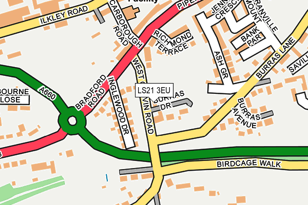 LS21 3EU map - OS OpenMap – Local (Ordnance Survey) LS21 3EU map - OS OpenMap – Local (Ordnance Survey)