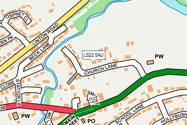 LS22 5AU map - OS OpenMap – Local (Ordnance Survey) LS22 5AU map - OS OpenMap – Local (Ordnance Survey)