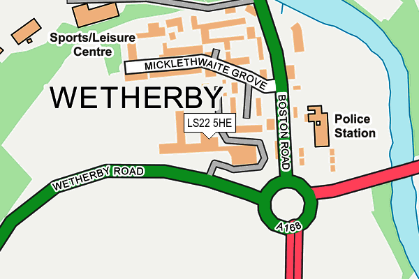 LS22 5HE map - OS OpenMap – Local (Ordnance Survey) LS22 5HE map - OS OpenMap – Local (Ordnance Survey)