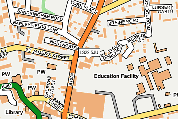LS22 5JU map - OS OpenMap – Local (Ordnance Survey) LS22 5JU map - OS OpenMap – Local (Ordnance Survey)