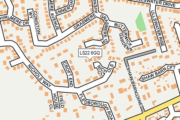 LS22 6GQ map - OS OpenMap – Local (Ordnance Survey) LS22 6GQ map - OS OpenMap – Local (Ordnance Survey)