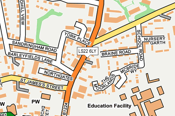LS22 6LY map - OS OpenMap – Local (Ordnance Survey) LS22 6LY map - OS OpenMap – Local (Ordnance Survey)