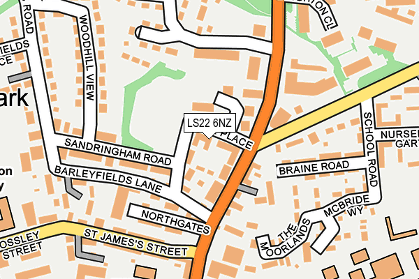 LS22 6NZ map - OS OpenMap – Local (Ordnance Survey) LS22 6NZ map - OS OpenMap – Local (Ordnance Survey)